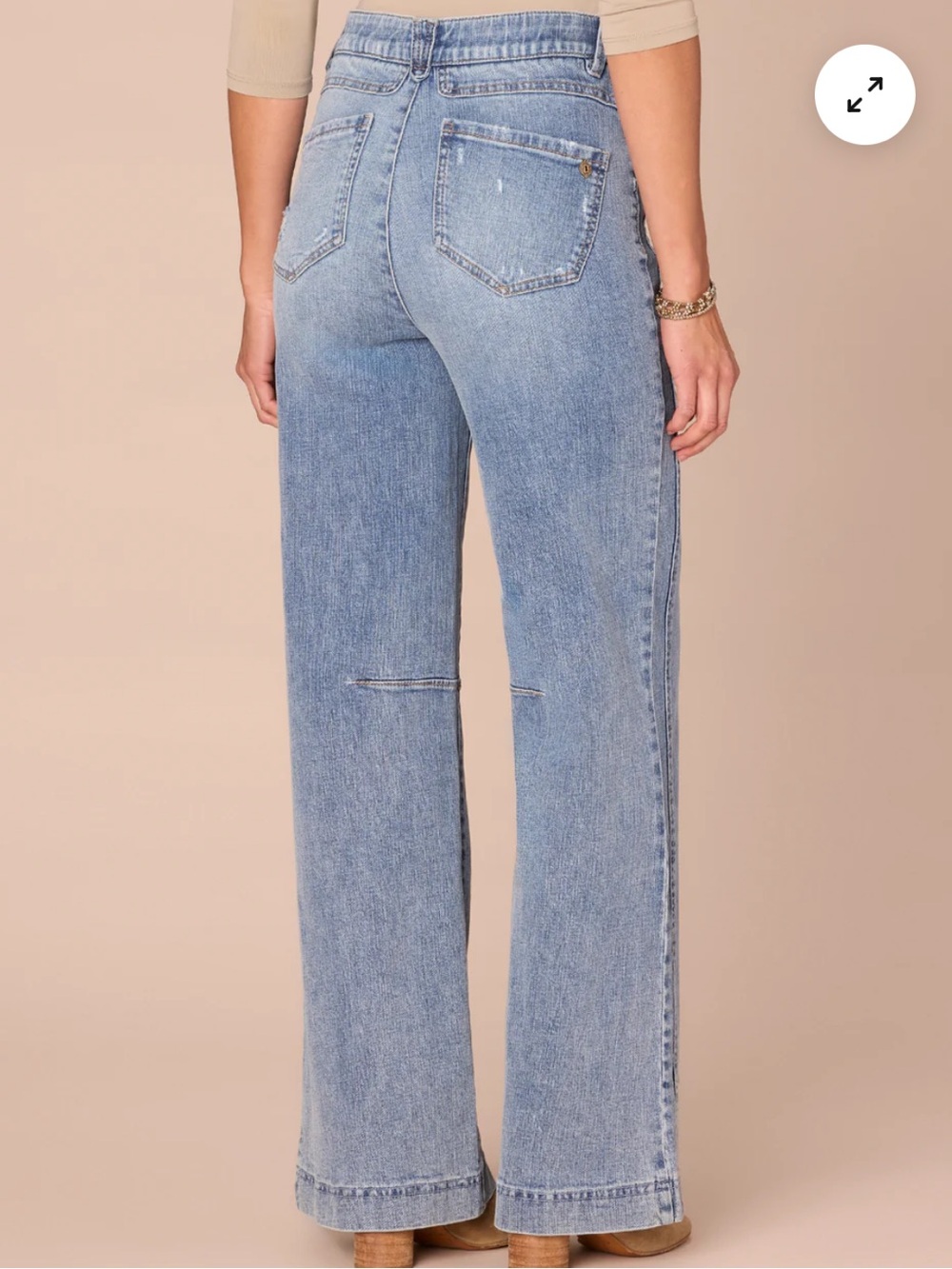 Democracy ab solution sky rise round up wide leg jeans with double side seam, 12 - Picture 7 of 8